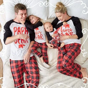 Family Look Letter Plaid Print Christmas 2-Piece Pajamas Homewear Set, Family Matching Outfits For Father And Mother Multi/Father XL