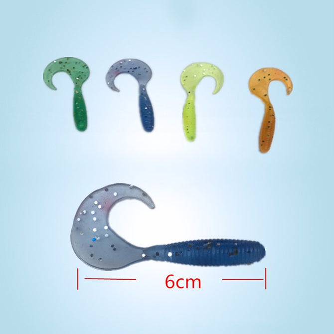 10Pcs Soft Silicone Grub Worm Fishing Lure Bait, Mini Maggot Worm Artificial Fish Baits (Random Color) Random Color