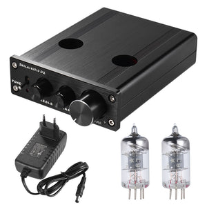 Aluminum Alloy Mini HIFI 6J1 Vacuum Tube Stereo Audio Preamplifier Buffer with Power Adapter