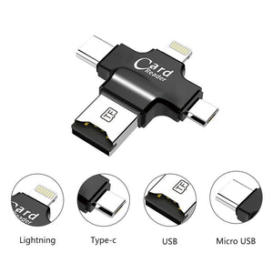 Dayspirit 4-in-1 Type-C / Micro USB / USB3.0 / Lightning SD/TF Card Reader