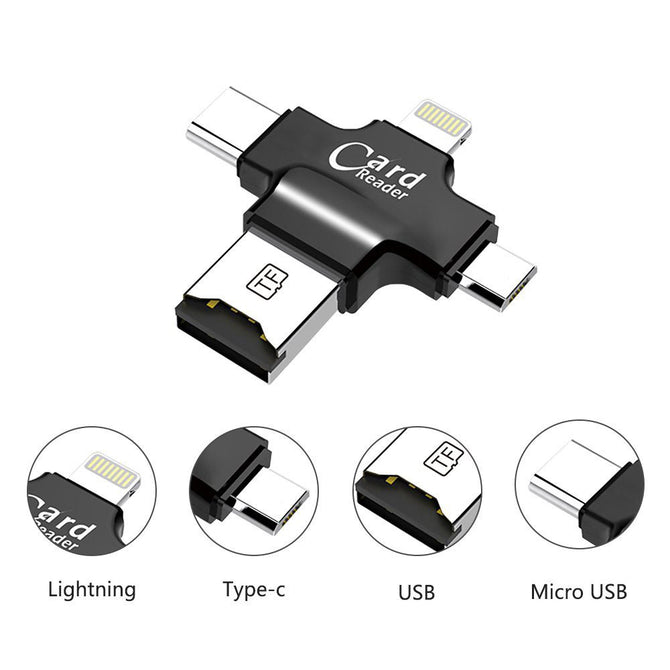 Dayspirit 4-in-1 Type-C / Micro USB / USB3.0 / Lightning SD/TF Card Reader
