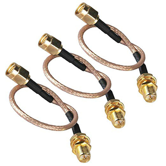 ZHAOYAO OdiySurveil(TM) RP-SMA Extension Cable, Male to Female Nut Bulkhead Crimp RG316 Coax Adaptor(30cm,Pack of 3)