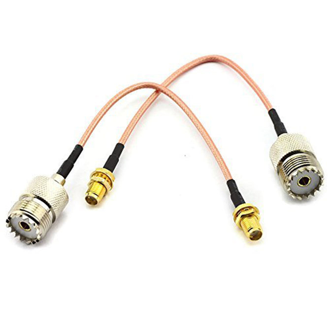 ZHAOYAO 2 PCS RG316 Wire Jumper SMA Female to UHF Female with Connecting Line RF Coaxial Cable Antenna Extender Cable Adapter