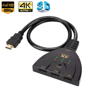 Kitbon 4K*2K 3D 3-In-1-Out 1080P HDMI Splitter Hub Switcher Adapter Converter
