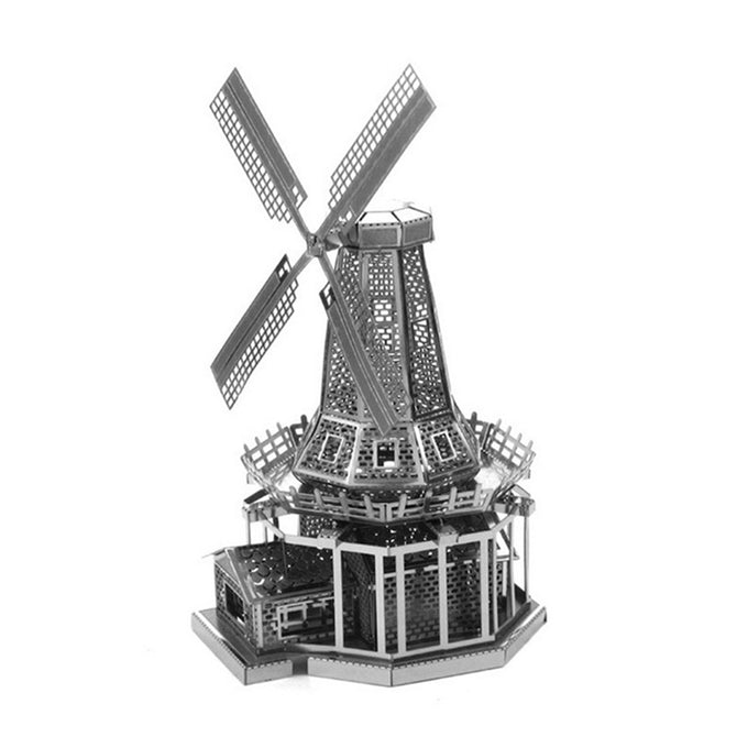 DIY 3D Jigsaw Model Metallic Dutch Windmill Assembly Model New