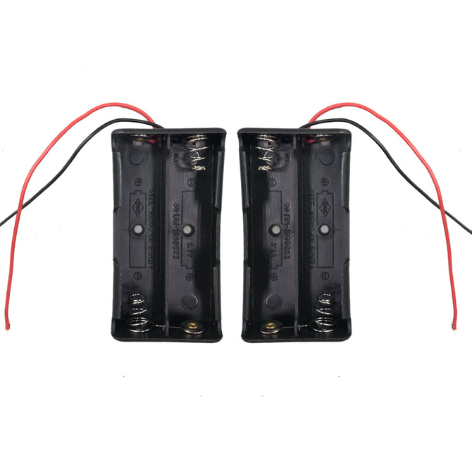 New Plastic 2x18650 Battery Case Holder Storage Box with Wire Leads for 18650 Batteries