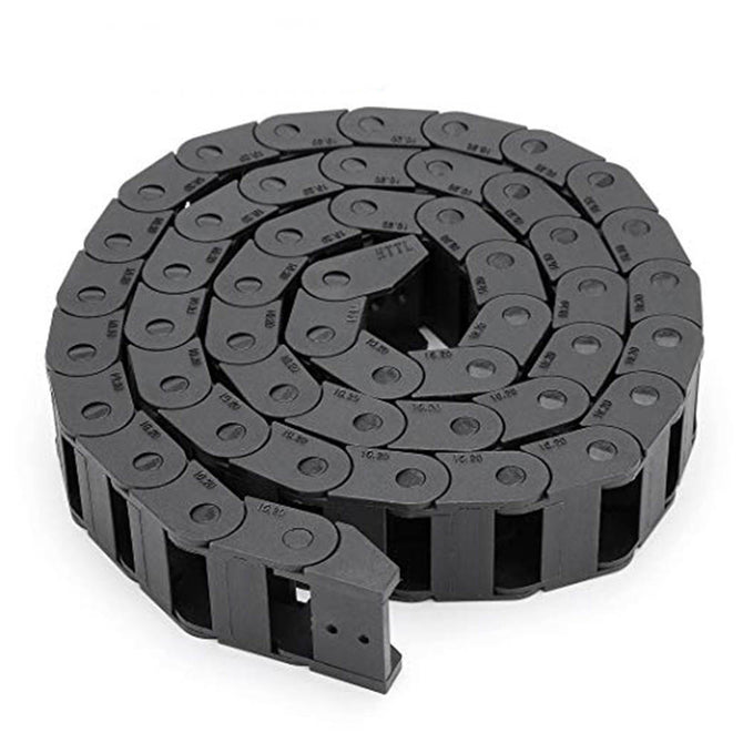 ZHAOYAO 7mm x 7mm Black Plastic Cable Wire Carrier Drag Chain 1M Length for CNC