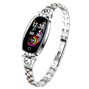 JSBP H8 Women Smart Bracelet w/Heart Rate,Blood Pressure, Remote Camera,Sleep Monitor,Sport Fitness For IOS Android phone-Silver