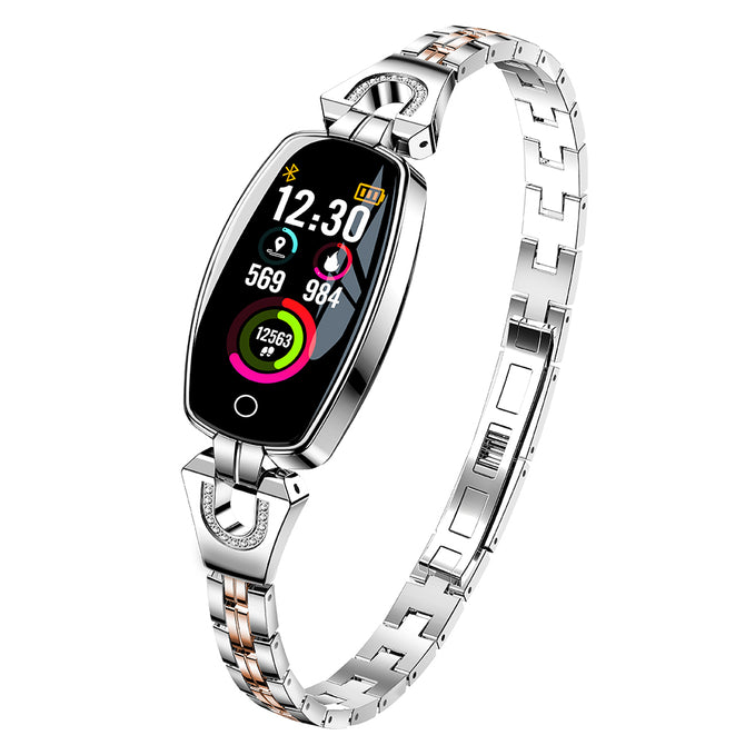 JSBP H8 Women Smart Bracelet w/Heart Rate,Blood Pressure, Remote Camera,Sleep Monitor,Sport Fitness For IOS Android phone-Silver
