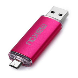 Maikou Multicolor OTG USB2.0 64GB Flash Drive Stick for Smart Phone/PC - Rose red