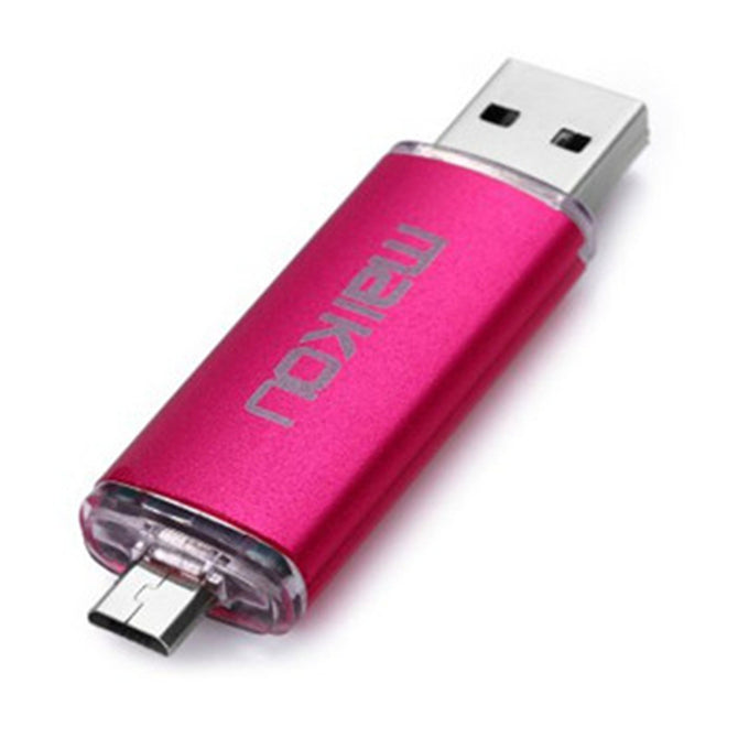 Maikou Multicolor OTG USB2.0 64GB Flash Drive Stick for Smart Phone/PC - Rose red