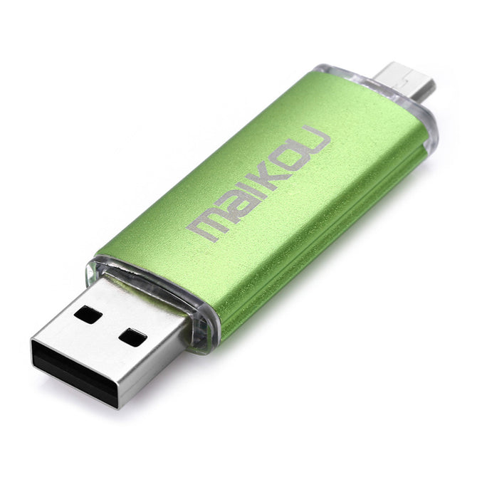 Maikou Multicolor OTG USB2.0 64GB Flash Drive Stick for Smart Phone/PC - Green