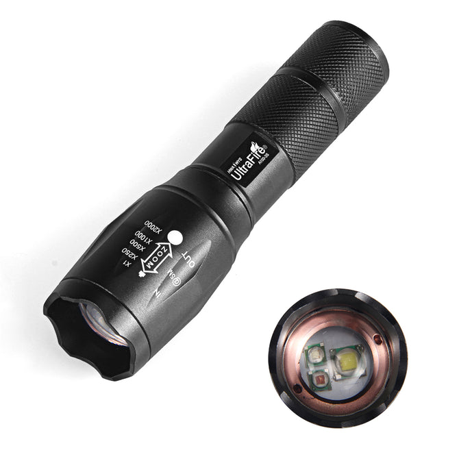 A100-3S 600LM 5 File Three Light Source Telescopic Focusing Outdoor Light Flashlight