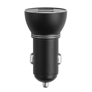 Quelima Small Speaker Car Charger With Display Dual Usb Fast Charging Zinc Alloy Car Charger