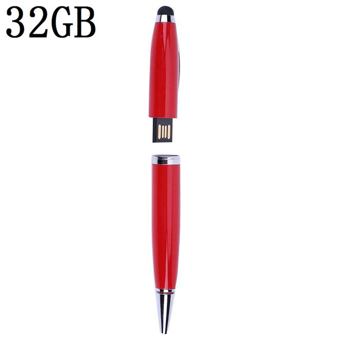 Maikou 3 in1 Multifunctional Pen With 32GB USB Flash Disk Touch Screen Capacitive Meeting Writing Pen - Red