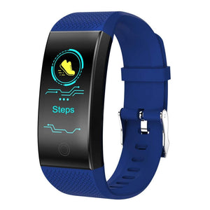 Measy QW18 Fitness Bracelet Smart Band Pedometer Smart Bracelet Heart Rate Monitor IP68 Waterproof Tracker Cicret Watch - Blue