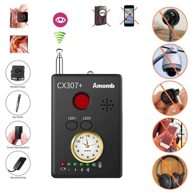 Camera Bug RF Signal Detector [Enhanced Version], Dooreemee Wireless Hidden Camera GPS Tracker Higher Sensitivity Multi-function