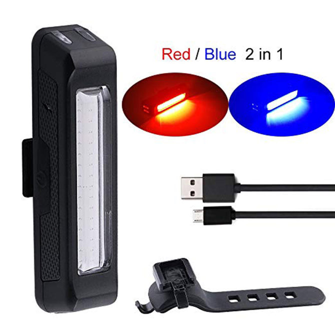 AIBBER TONE Rear Bike Light USB Rechargeable Back Lights Red Blue Blinking Safety Tail Light Bright Bike Lighting Flashing