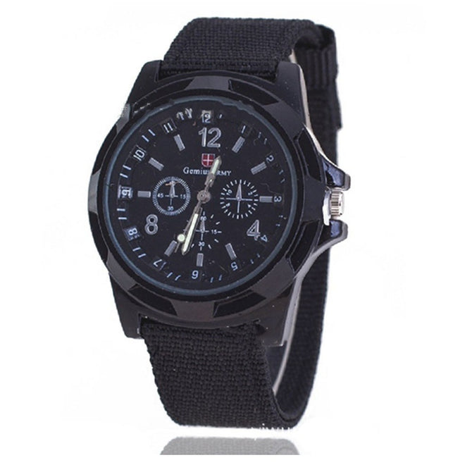 Fashion Nylon Weave Strap Men\'s Quartz Watches Casual Sport Digital Wristwatches White