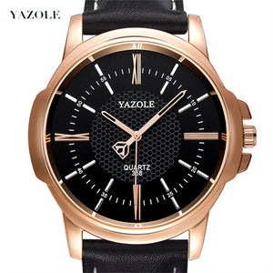 Business Men\'s Quartz Watch 4.5cm Digital Wristwatches With Leather Strap Brown