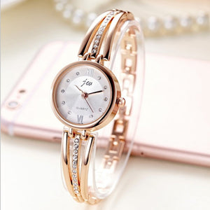 Round Digital Wristwatches Diamond Strap Elegant Fashion Watches For Women Gold
