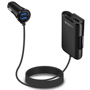 Measy 4 Ports USB Car Charger Quick Charge 3.0 Rapid Front Back Seat Car Charger Adapter for MPV Car Phone