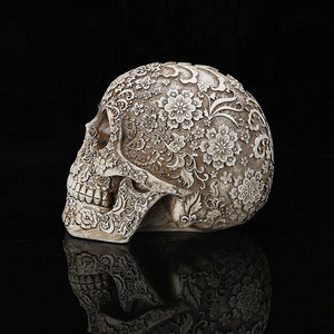 ZHAOYAO Home Decor Resin Craft Plum Blossoms Retro Crown Skull Skeleton Statues Creative Art Carving Statue Medical Model