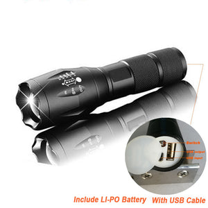 AIBBER TONE Newest USB Flashlight Flashlight LED CREE XM-T6Torch Zoomable Flash Light Lamp Lighting For USB Charger