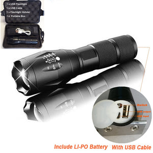 AIBBER TONE Newest USB Flashlight Flashlight LED CREE XM-T6 Torch Zoomable Flash Light Lamp Lighting For USB Charger