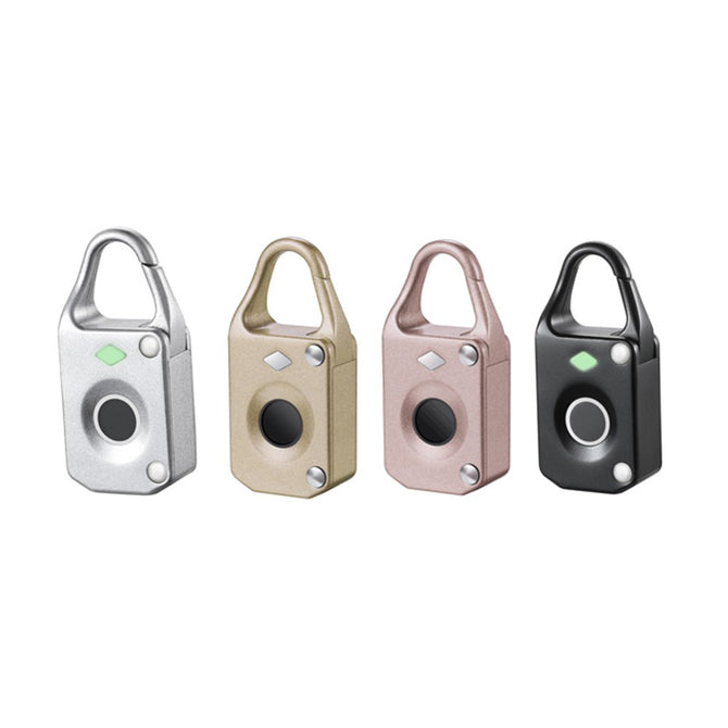 Portable Smart Fingerprint Padlock Biometric Lock Outdoor Security Padlock Rose Gold