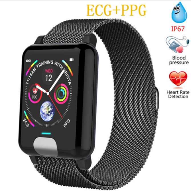 E04 Fitness Tracker ECG/PPG Blood Pressure Heart Rate Monitor Waterproof Smart Watch
