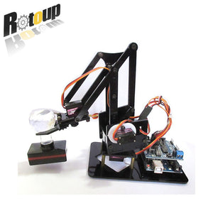 ESAMACT DIY Acrylic Robot Arm Robot Claw Arduino Kit 4DOF Toys Mechanical Grab Manipulator DIY