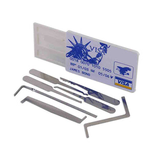 HakkaDeal Lock Pick Practice Tool Kit for Locksmith 8PCS - SILVER