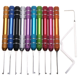 HakkaDeal 12 in 1 Practice Lock Picks Unlocking Tool Set Keys Remove Tools