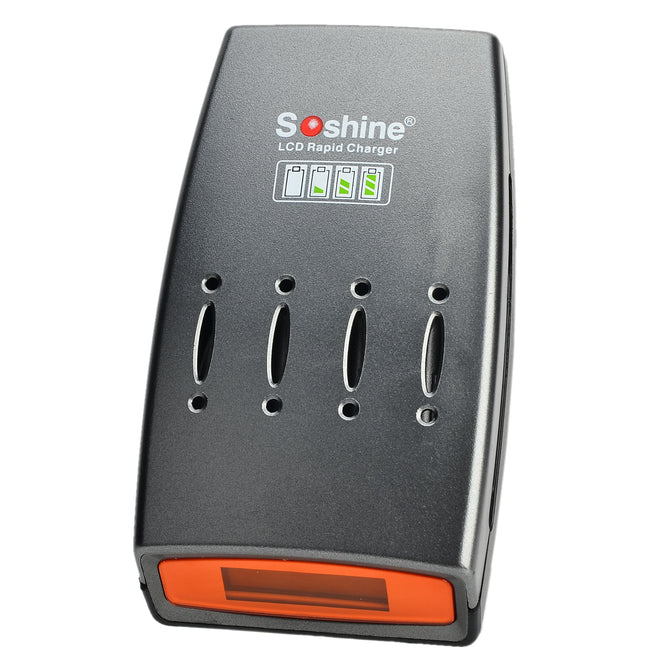 Soshine 1.4" LCD AA/AAA Battery Charger (100~240V / EU Plug)