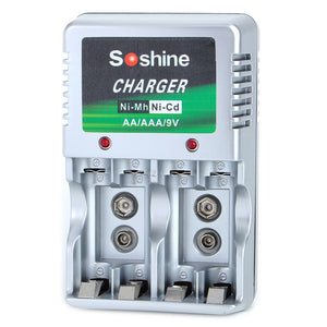 Soshine AA/AAA/9V Battery Charger (100~240V / US Plug)