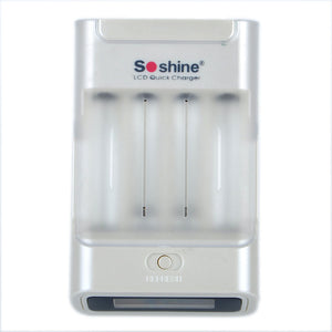 Soshine 1.4" LCD AC/Car Cigarette Lighter Powered AA/AAA Battery Charger