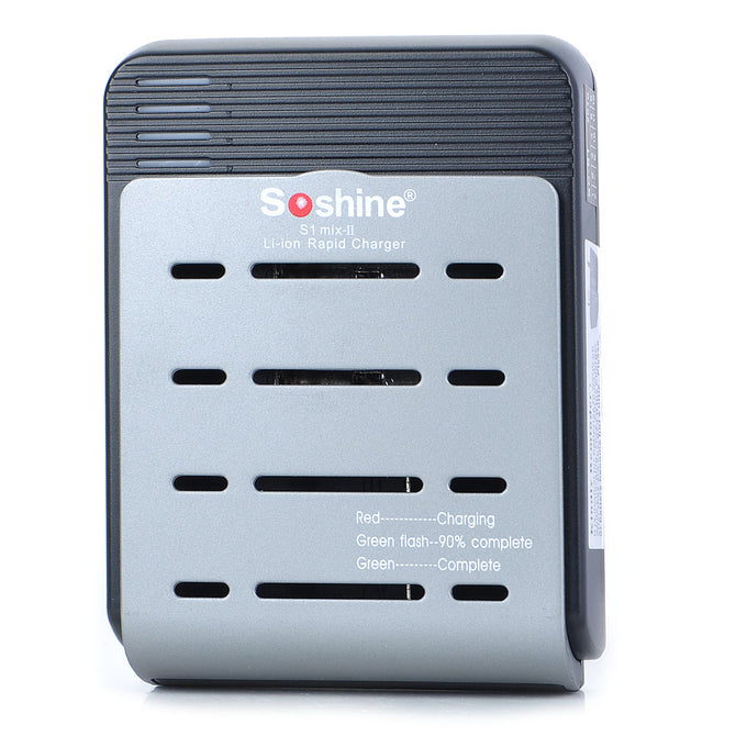 Soshine AC/Car Cigarette Powered Battery Charger for 18650/18670/17650/18500 + More Battery