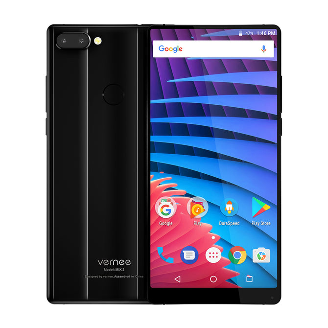 vernee mix 2 full screen phone Android 7.0 4G 6.0" Dual SIM Octa-Core Phone w/ 4GB RAM, 64GB ROM - Black