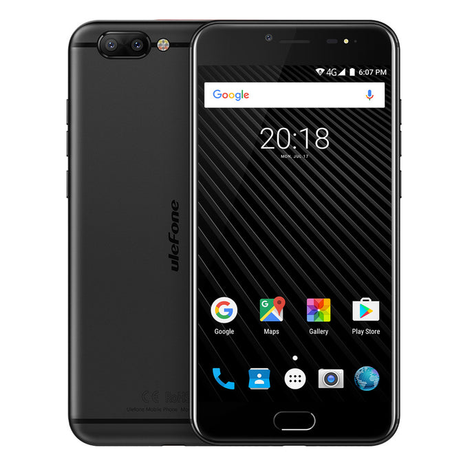 Ulefone T1 Premium Edition Android 7.0 5.5" FHD 4G Phone with Dual Camera Front Fingerprint 6GB RAM 128GB ROM - Black (US Plug)