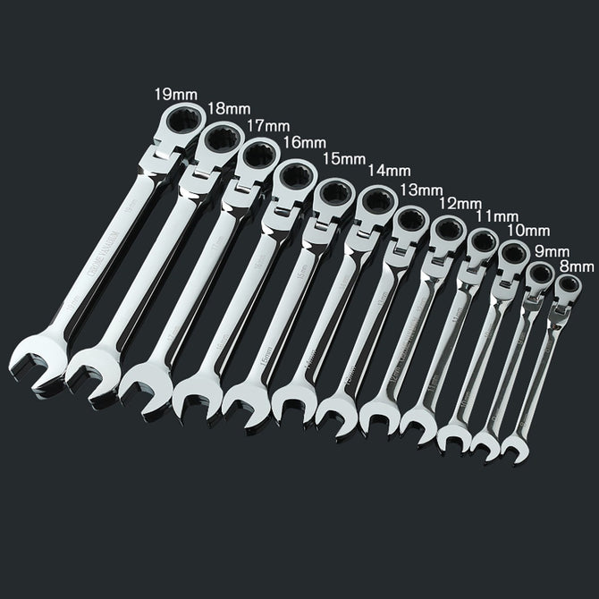 6-24mm Activities Ratchet Gears Wrench Set, Flexible Open End Wrench Repair Tool, Bike Torque Spanner 6mm