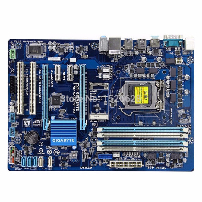Gigabyte Original Computer Motherboard for GA-Z77P-D3 DDR3 LGA1155 Boards Z77P-D3 32GB Z77 Desktop Motherboard BLUE