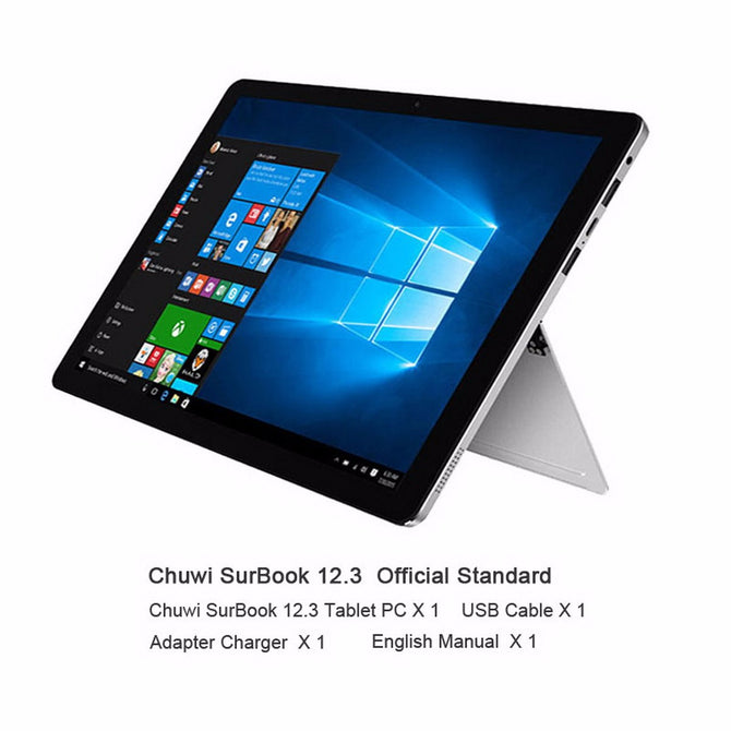 CHUWI Official Surbook Tablet PC Intel Apollo Lake N3450 Quad Core 6GB RAM 128GB ROM Windows 10 12.3 Inches 2K Screen   6GB RAM 128GB ROM/Add Keyboard n Pen