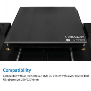 220x220x5.5mm Ultrabase 3D printer Platform Heated Bed Build Surface Glass Plate Compatible for 3D Printer MK2 MK3 with Alu heatbed