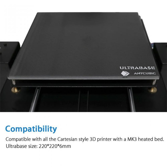 220x220x5.5mm Ultrabase 3D printer Platform Heated Bed Build Surface Glass Plate Compatible for 3D Printer MK2 MK3 with Alu heatbed