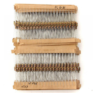 1500pcs 1/4W Power Carbon Film Resistors Assorted kit 75Values (1 ohm~ 10M ohm) Resistance 5% Tolerance Resistor Pack