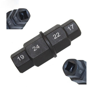 Motorcycle Front Rear Wheel Axle Hex 17 19 22 24mm Allen Spindle Drive Tool Spindle Socket Engine Care Black