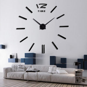 3D Real Big Wall Clock Rushed Mirror Wall Sticker DIY Living Room Home Decor Fashion Watches Arrival Quartz Wall Clocks 47inch/Gold
