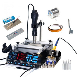 853AAA BGA Rework Station SMD Hot Air Gun Soldering Irons Preheating Station Functions 3 in 1 BGA Rework Soldering Station 220V