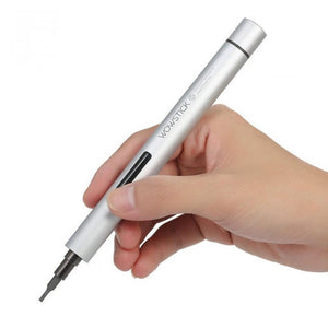 Mini Electric Cordless Precision Screwdriver Portable Dual Power Electric &manual with 18 Different Hex Bits for Repair Tools Silver